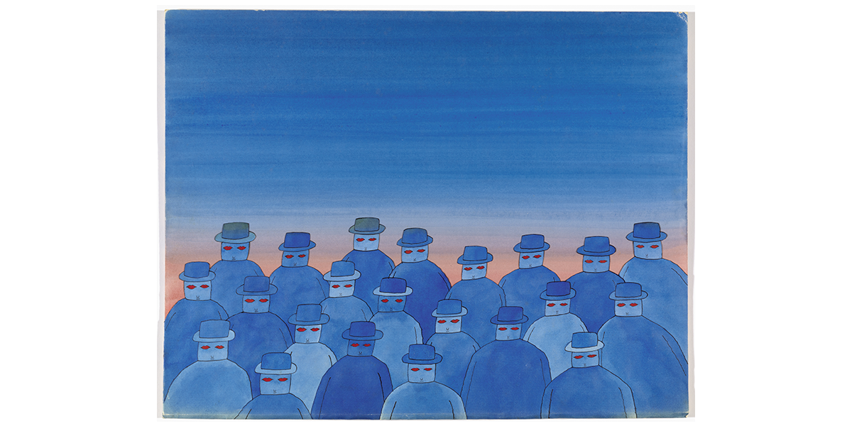 「空想旅行案内人 ジャン＝ミッシェル・フォロン」《無題》フォロン財団蔵 ©Fondation Folon, ADAGP/Paris, 2024-2025