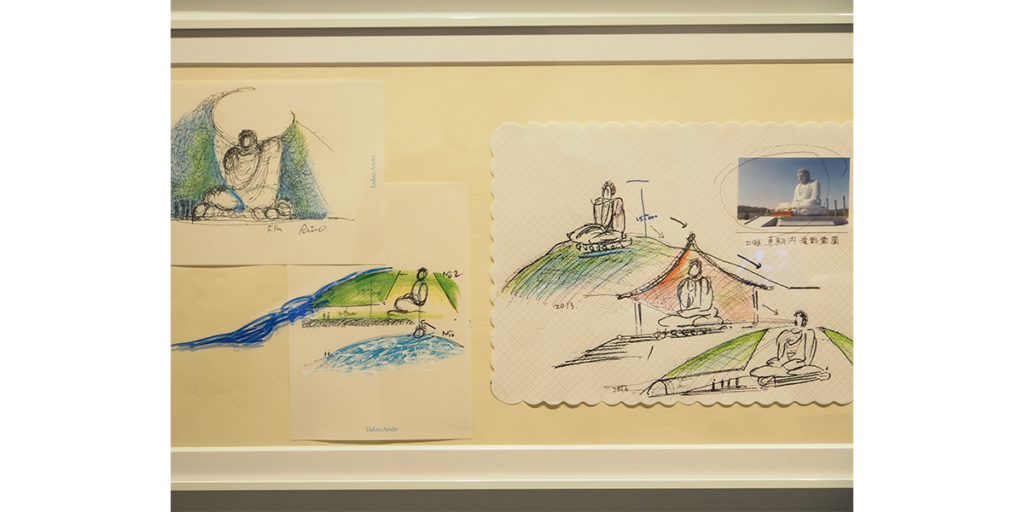 「安藤忠雄展｜青春」展示風景（真駒内滝野霊園頭大仏）