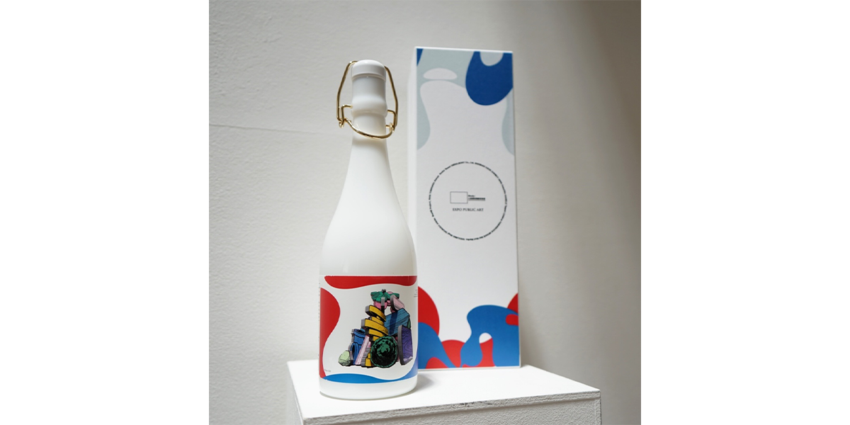 Study：大阪関西国際芸術祭と韓国の造形アートフェア「PLAS」合同主催「Study × PLAS : Asia Art Fair」金氏徹平とコラボした万博記念ボトル