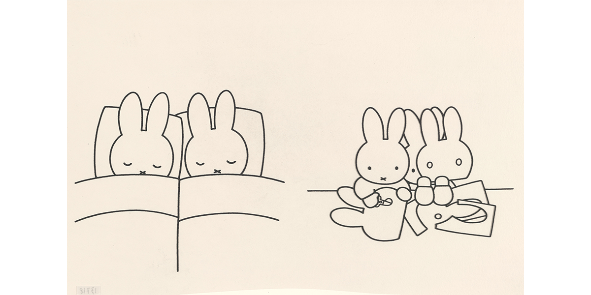 『誕生70周年記念 ミッフィー展』うさこちゃんおとまりにいく 1988年 印刷原稿