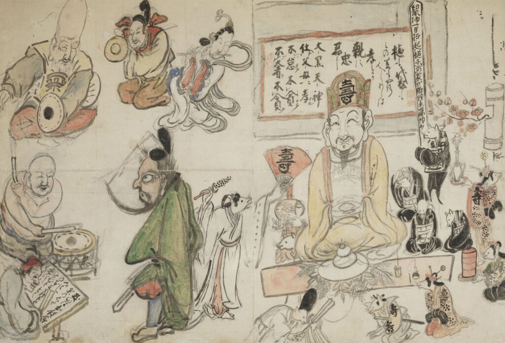白隠慧鶴自画賛《鼠大黒図》