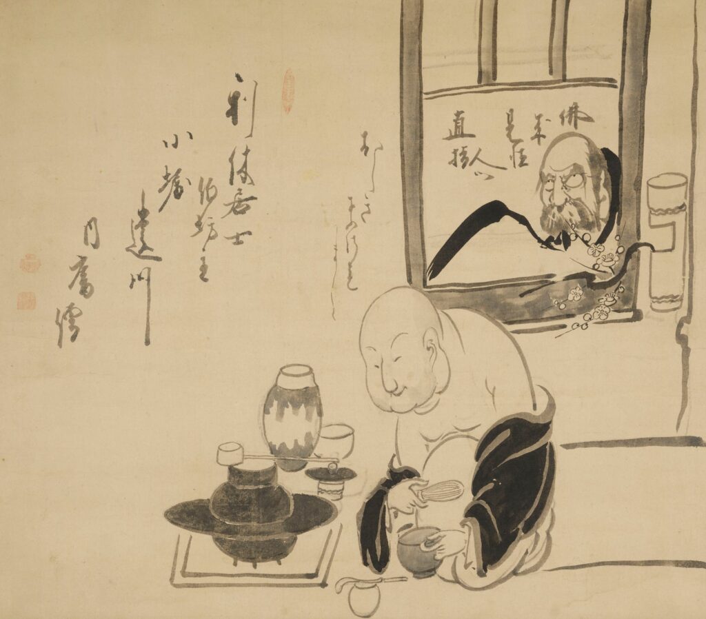 白隠慧鶴自画賛《布袋点茶図》
